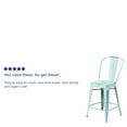 thumbnail image 5 of Flash Furniture Blake Commercial Grade 4 Pack 24" High Distressed Green-Blue Metal Indoor-Outdoor Counter Height Stool with Back, 5 of 13