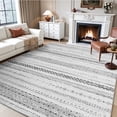 thumbnail image 3 of SIXHOME 9'x12' Area Rugs for Living Room Washable Rugs Boho Area Rug Neutral Geometric Moroccan Carpet Soft Distressed Indoor Rugs for Bedroom Dining Room Office Bohemian Home Decor Black, 3 of 10