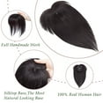 thumbnail image 2 of MY-LADY Hair Toppers for Women Real Human Hair with Bangs 3 Clip In Remy Topper Hairpiece for Thin Hair Natural Looking Hair Extensions 10inch #1B Natural Black, 2 of 8