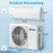 Ktaxon 12000BTU Wifi Enabled 21SEER2 115V Smart Split Type Inverter Air Conditioners with Heating Function