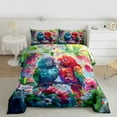 thumbnail image 2 of Manfei Kids Teens Kawaii Parrots Couple 3 Pieces Queen Comforter Set,Happy Valentine's Day Ultra Soft Bedding Sets,Romantic Lover Bedding Comforter Set Breathable,Microfiber Bedroom Decor,Reversible, 2 of 8
