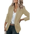 thumbnail image 1 of Chaquetas de manga larga para trabajo de oficina con frente abierto informal para mujer Blazer con bolsillos, 1 of 2