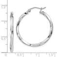 thumbnail image 4 of Auriga Fine Jewelry 925 Sterling Silver Rhodium-plated Twisted 2.5x30mmHoop Earrings for Women, 4 of 6
