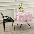 thumbnail image 7 of SKYSONIC Cute Strawberries Round Tablecloth 60inch Indoor Wrinkle Free, Pink White Circular Lace Table Cover Washable for Kitchen Party BBQ Dining Decor, 7 of 7