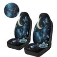 thumbnail image 3 of Uorisanigo Universal Car Seat Cover for Front Only Washable Moon Blue Butterfly High Back Bucket Seat Covers - Fit Most Cars, Trucks, SUVS, Vans 2 PCS Car Seats Protectors, 3 of 7