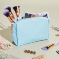 thumbnail image 2 of Bolsa de maquillaje Glamlily de piel sintética con cremallera, 3 colores pastel, 2 of 9