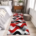 thumbnail image 4 of 2'x6' Rug Runners for Hallways Kitchen, Red Black Grey Non Slip Entryway Beside Floor Carpet Runner, Moire Modern Artwork Abstract Washable Laundry Room Bedroom Throw Rugs Mat for Family Pet, 4 of 8