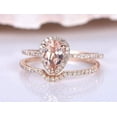 thumbnail image 2 of HeartsAndYou 1.9ct Natural Peach Morganite Bridal Set Engagement Ring 14k SOLID Rose Gold, 2 of 9