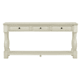 thumbnail image 5 of Tcbosik Console Table with 3 Drawers, 63 Inch Entryway Table with Open Shelf, Narrow Sofa Table for Living Room, Hallway, Foyer, Antique White, 5 of 11