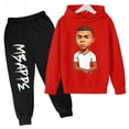 thumbnail image 2 of Conjunto de sudadera y pantalones con estampado de Mbappé para niños, primavera y otoño de 2024, conjunto de ropa deportiva de 2 piezas para niños y niñas, ropa para niños, 2 of 5