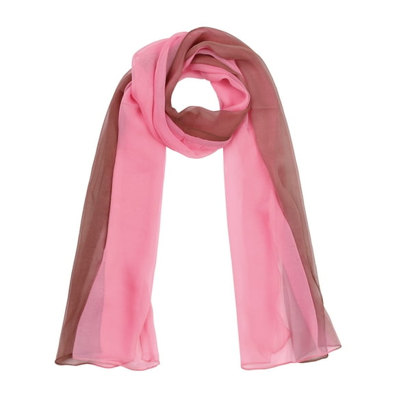 INSPIRE CHIC Women's Scarf Chiffon Silky Gradient Color Lightweight Long Wrap Shawl Khaki Rose Pink