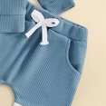 thumbnail image 7 of Baby Boys Outfits 2Pcs Fall Winter Clothes Waffle Knit Color Block Long‑Sleeve Top with Patch Pocket & Color‑Block Jogger Pants Kaprioy Toddler Outfits Set, 7 of 7