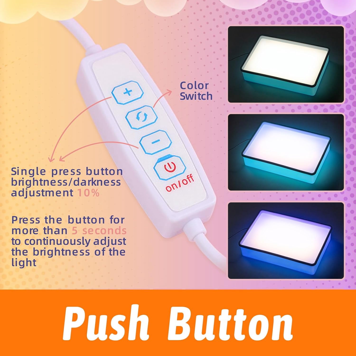 Sand Painting Light Box – Kids Light Table for Creative Art, 2 Color Temperatures & 10 Brightness Levels, Classroom & Home Use (Blue)