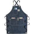 thumbnail image 1 of Delantal de lona ajustable de gran tamaño con bolsillos, delantales para hombres y mujeres, delantal de lona grueso impermeable, 1 of 5