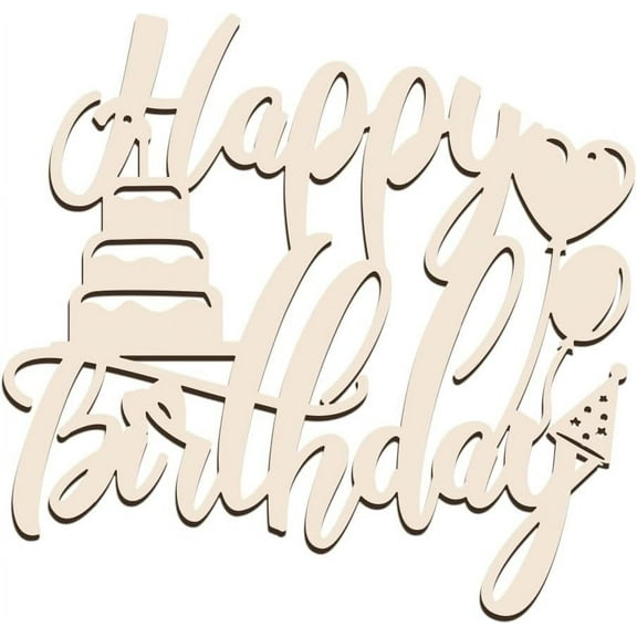 Happy Birthday Wooden Sign Happy Birthday Wooden Letter Sign Birthday Hanging Ornament Wall Art Decoration Photo Props for Birthday Anniversary Baby Shower Party Decor 11.26x11.8 Mixed Color