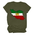thumbnail image 3 of Camiseta de Manga Corta Impresa de Cuello Alto para las Mujeres, Tops de Cuello Redondo para las Mujeres Mezcla de Poliéster de Spandex de Uso Diario Casual, 3 of 5