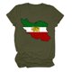 thumbnail image 4 of Camiseta de Manga Corta Impresa de Cuello Alto para las Mujeres, Tops de Cuello Redondo para las Mujeres Mezcla de Poliéster de Spandex de Uso Diario Casual, 4 of 5