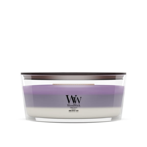 WoodWick Ellipse Trilogy Scented Candle, Amethyst Sky, 16 oz