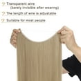 thumbnail image 5 of MY-LADY Invisible Wire Hair Extensions Adjustable Size Synthetic Hair Hairpieces for Women Long Straight Heat Resistant Fiber No Clip 20inch ash blonde, 5 of 8