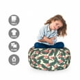 thumbnail image 2 of Tropic Storage Toy Bag Chair, Exotic Summer Hawaiian Banana Tree Leaves Flowers Colorful Drawing, Stuffed Animal Organizer Washable Bag, Large Size, Cream Jade Green and Coral, by Ambesonne, 2 of 3