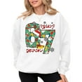 thumbnail image 5 of AQOCRITIK Christmas Sweatshirts for Women Christmas-themed fun patterns Pullover Sweatshirts Holiday Vacation Graphic Tees Tops Winter Outfit White, 5 of 6