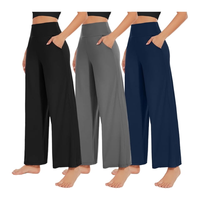 Pantalones anchos NEW YOUNG, paquete de 3, cintura alta para mujer