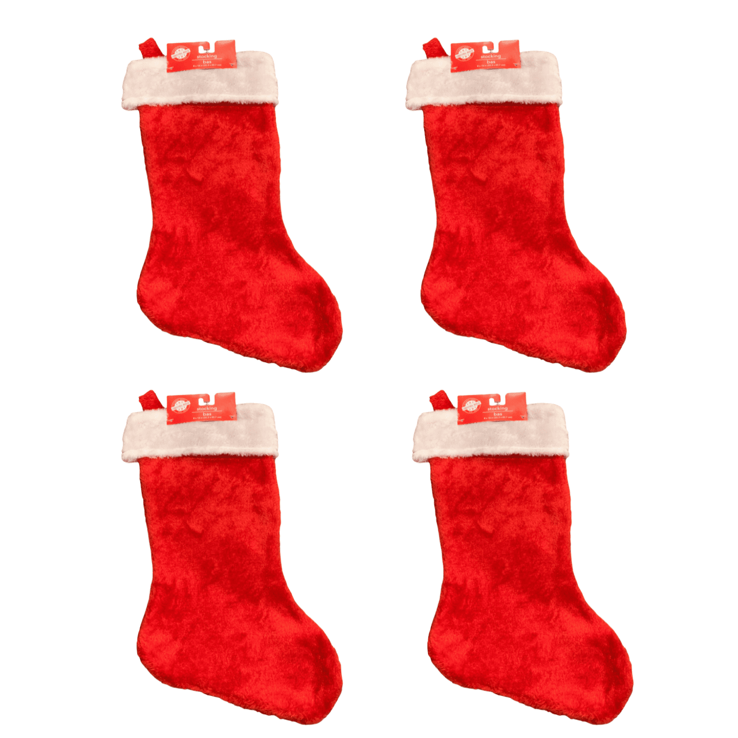 Traditional Red and White Christmas Plush Stockings Classic Indoor and ...
