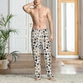 thumbnail image 5 of Uemuo Cute Cats Pattern Men's Wide Leg Palazzo Lounge Pants with Pockets Light Weight Loose Comfy Casual Pajama Pants-Large, 5 of 9