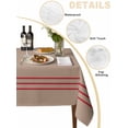 thumbnail image 2 of Retro Brown Table Cloth 54x108 Inch Rectangle, Beckground Red Stripes Waterproof Tablecloth Washable Table Cover for Party Picnic Dinner Decor, 2 of 9