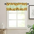 thumbnail image 3 of Yellow Spring Sunflowers Valances for Windows Farmhouse Kitchen Curtains Valances Rod Pocket Valance Curtains for Kitchen Windows Light Green Striped Country Window Valances for Bathroom 42"x18", 3 of 6