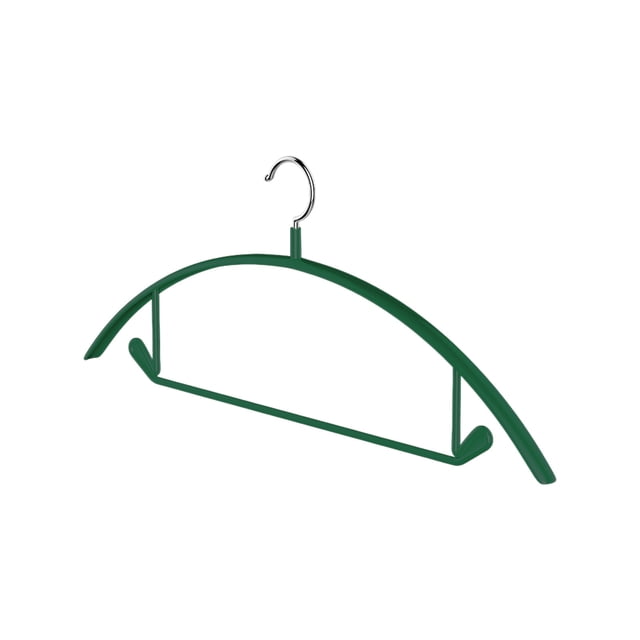 Space Saving Clothes Hangers Velvet Coated Metal Core With Chrome Hooks And Horizontal Accessory Bar 10 Pack
