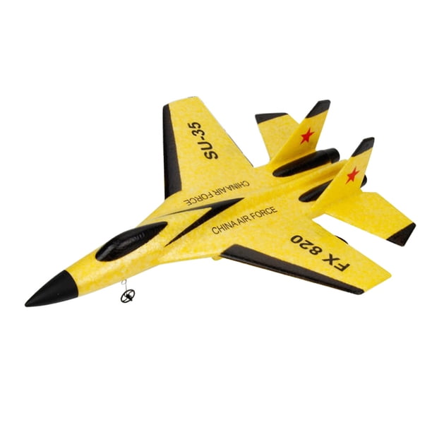 Tholdsy Dron planeador RC de 2,4G SU35, avión de ala fija, dron de espuma para lanzar a mano, Control remoto eléctrico, avión RC para exteriores, Juegos de césped Amarillo 1 # Tholdsy FN000222-05B