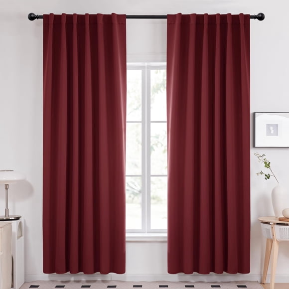 Cortinas Deconovo, rojo burdeos, 132 x 213 cm, con aislamiento térmico