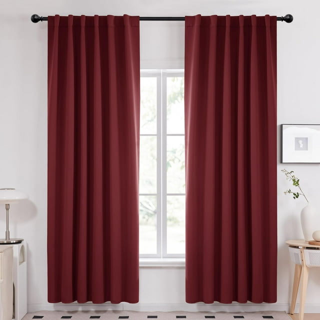 Cortinas Deconovo, rojo burdeos, 132 x 213 cm, con aislamiento térmico