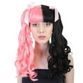 thumbnail image 3 of HPO | Singer Womens Ponytail Wig w/ Pink Ribbons | Pink & Black Celebrity Wig | Premium Breathable Capless Cap, 3 of 10