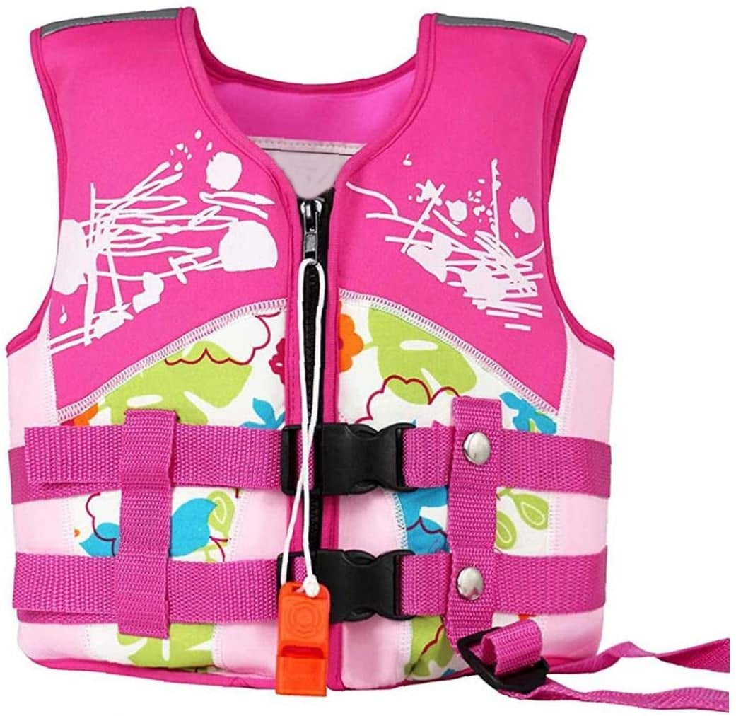 Kids Swim Float Vest Jacket Children Buoyancy Vest For Drifting Pink