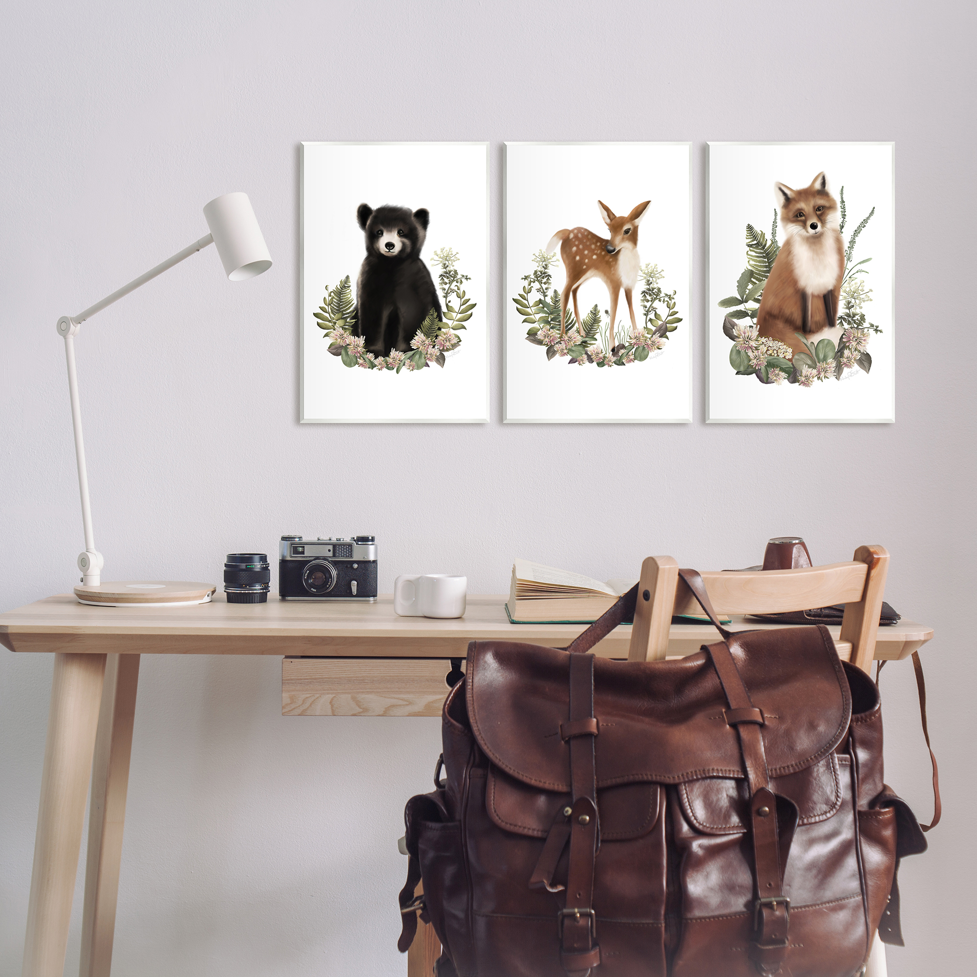 Stupell Industries Floral Woodland Animals Animals & Insects Painting Unframed Art Print Wall Art, 10 x 15