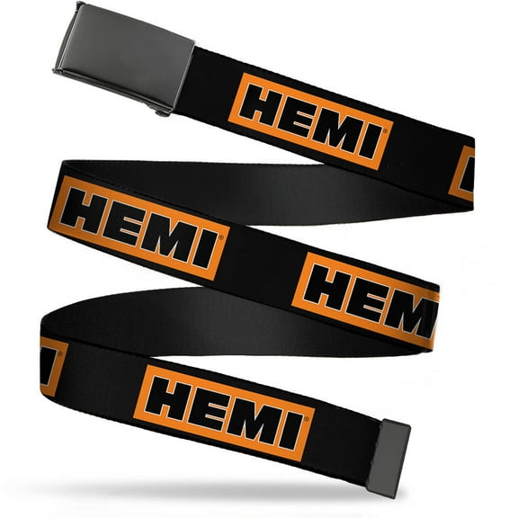 Adjustable Belt, Clamp Buckle, Cut-to-Fit, Hemi Bold Black Orange White Black