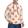 thumbnail image 2 of Rateoe Orange Peach Pattern Mens Hoodie, Pullover Hooded Sweatshirt, Kangaroo Pocket Hoodie Ideal for Daily Wear, Travel and Home-3X-Large, 2 of 7