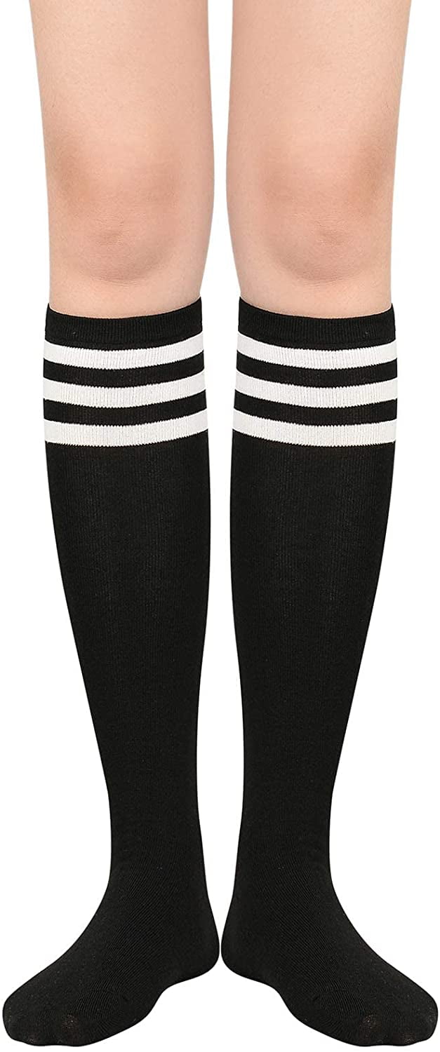 Thigh High Socks for Women Leg Warmers Rainbow Socks Casual Over Knee Socks Striped Stockings Cosplay 