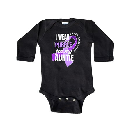 

Inktastic I Wear Purple For My Auntie Lupus Awareness Gift Baby Boy or Baby Girl Long Sleeve Bodysuit