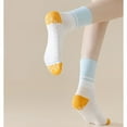 thumbnail image 4 of Women's 2-Pair Set Crew Athletic Socks with Striped Cuffs and Full Sole Grip for Yoga Fitness - 2 pairs-A, 4 of 7