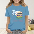 thumbnail image 2 of XXWXYD Clearence Floral Easter Bunny Tee for Girls - Vibrant Spring Colors Cotton Shirt, Skin-Friendly Kids Tshirt Perfect for Easter Sunday & Seasonal Photoshoot (12-13 Years,Light Blue), 2 of 7