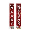 thumbnail image 2 of Buffalo Plaid Christmas Banner Set - Red and Black Checkered Wall Hanging for Indoor and Outdoor Holiday Party Decorations,Red, 2 of 9