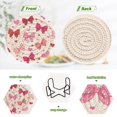 thumbnail image 4 of 6 Pcs Drink Coasters with Holder 3.94in Woven Coasters for Drinks Red and Pink Bows Coaster Set for Protection Table, 4 of 7