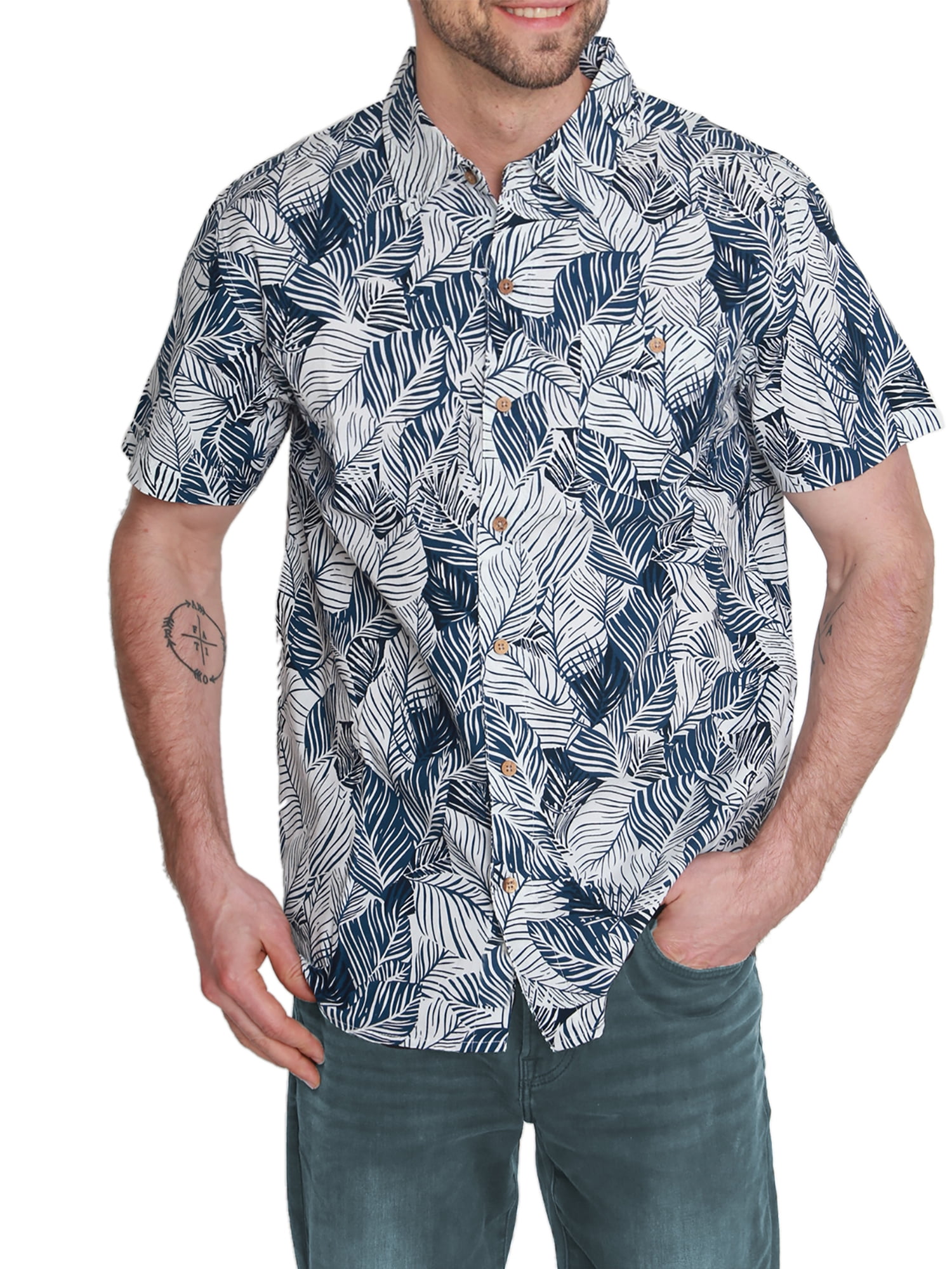 Pacific Marlin Men's Short Sleeve Hawaiian Woven Shirt
