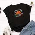 thumbnail image 2 of Ilomwu Womens Tops Blouses Turkey Short Sleeve Thanksgiving Printed Womens Golf Shirt,Black,L, 2 of 3