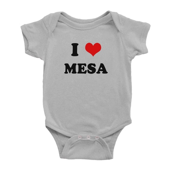 I Heart Mesa Love Funny Cute Baby Jumpsuits Newborn Clothes (Gray, 12-18 Months)