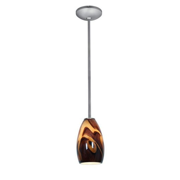 Access Lighting 28012-1R-BS-ICA 5 Po. Janine 1 Lumière Suspension en Acier Brossé en Verre Incandescente