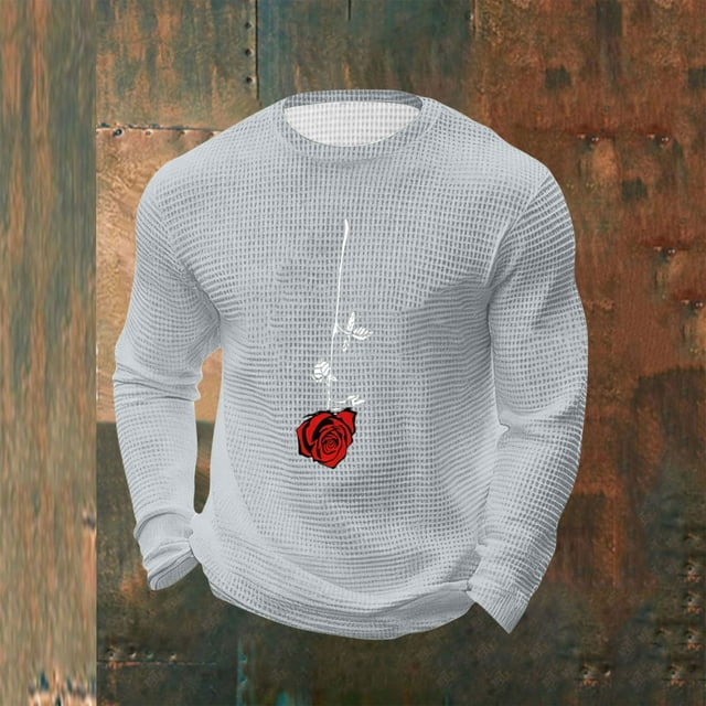 Ceisia Men Casual Fashion Print Round Neck Pullover Long Sleeve Sweatshirt Gift